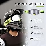 VOZAPOW Dirt Bike Goggles Over Glasses Anti-Fog, Motorcycle Protective Eyewear Motocross Goggles for Men Women