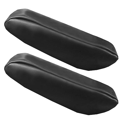 FH Group Premium Faux Leather Black Armrest Cover Semi-Universal Fit, One Pair, Set of 2 Black