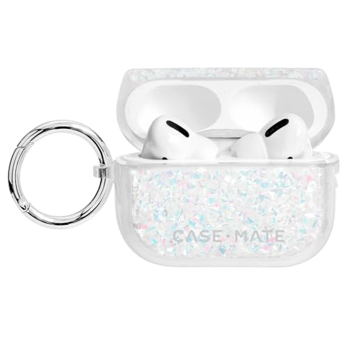 Case-Mate Protective AirPod Pro Case Cover, Soft Silicone Cover with Keychain Ring for Men and Women, Compatible with AirPods Pro, Front LED visible - Twinkle Stardust