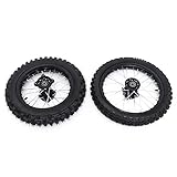 60/100-14 Front Wheel and 80/100-12 Rear Wheel Tire and Rim Kit for Off-Road Bikes, Pit Bikes, Monkey Bikes, 50cc 70cc 90cc Off-Road Pit Bikes