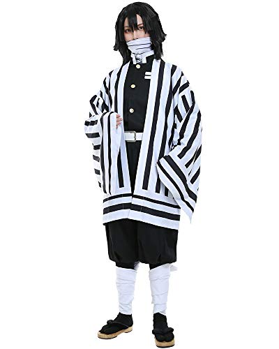 miccostumes Men's Anime Snake Cosplay Costume Team Uniform Cosplay Costume Kimono (black and white, XS)