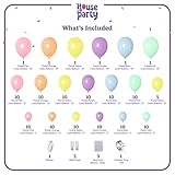 HOUSE OF PARTY 140PCS Pastel Rainbow Balloon Arch Garland Kit - Balloon Arch Kit-Birthday Balloons, Globos para Decoracion de Fiestas | Ideal for valentines day Baby Shower Party Decorations