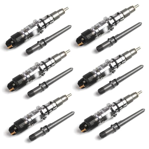 DAYSYORE New 6Pcs Diesel Fuel Injectors with Tubes Fits for 2007-2012 Dodge Ram 2500 & 3500 6.7L Diesel Engine Parts, Replacement OE 0445120050 0986435518 68027067AA