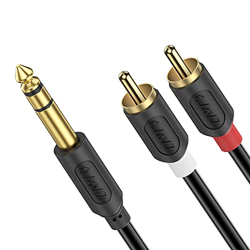 J&D 1/4 to RCA Cable, 1/4" TRS to Dual RCA Insert Cable Gold Plated Audiowave Series 6.35mm Stereo Jack to 2 RCA Male Stereo Audio Adapter Y Splitter RCA Cable, 3 Feet