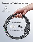 INIU Oculus Link Cable with Charging [16ft] for Meta Quest 3s Quest 3 Quest 2/Pro, Pico 4, PC VR, Steam VR, USB 3.0 High Speed Data Cable, USB C Charger Cord for VR Headset Accessories