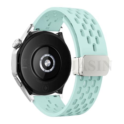 XIRIXX 18 20 22mm Magnetic Silicone Strap For Huawei Watch GT 5 46mm 41mm Breathable Sports Band For Huawei GT5 Pro GT4 GT3 GT2 Correa WatchBands(S-Mint Green,20mm)