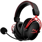 HyperX Cloud Alpha Wireless - Gaming Headset for PC, 300-hour Battery Life, DTS Headphone:X Spatial Audio, Noise-canceling mic, Durable Aluminum Frame, Red Bundle with Cleaning kit + Headphone Stand