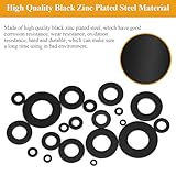 Sutemribor 1000 Pieces 9 Sizes Black Zinc Plated Steel Flat Washers for Screws Bolts, Black Washers, Metal Washers, Assorted Washers (M2 M2.5 M3 M4 M5 M6 M8 M10 M12)