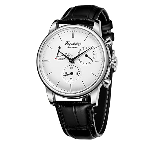 FORSINING Men's Automatic Watch Power Reserve Date Display Fashion Mechanical Wristwatch