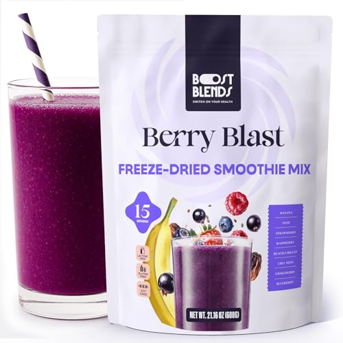 Freeze Dried Fruit Smoothie Mix - Superfood Berry Powder for Healthy Smoothies, Smoothie Bowls, Shakes, Ice Cream Machine, Oatmeal, Yogurt & Baking - Vegan, Gluten Free, No Added Sugar - Rich in Antioxidants, Fiber & Vitamins