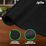 LifeTrim 55” x 23” XXL Mouse Pad Gaming 5mm Thick Extended Keyboard Mat Full Desk Cover Mouse Pad XXL Mat Giant Extra Large Gaming Mouse Pad XXXL Mousepad Black Large Desk Mats Deskpad