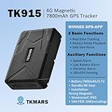 Magnetic GPS Tracker for Vehicles Real Time Accurate Positioning Car Tracker Device Hidden Global Coverage Car GPS Tracker for Anti-Theft Geofence APP No Subscription SIM Card Required TK915 4G