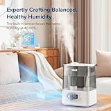 LEVOIT Smart Humidifiers for Bedroom Large Room Home,(6L) Cool Mist Top Fill Essential Oil Diffuser for Baby & Plants,Smart App & Voice Control, Rapid Humidification & Auto Mode-Quiet Sleep Mode, Gray