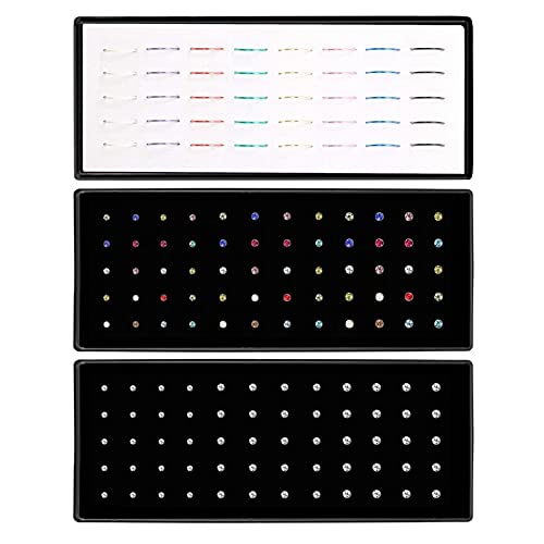 3 Sets 160 Pcs Nose Rings & Studs - Screw Shaped Surgical Stainless Steel Nose Piercing Jewelry - Colorful Hoops for Women & Men - 1.5/2/2.5mm - Idea Gift or Daily Wear