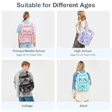 Clear Backpack for School, PVC Clear Bookbag Heavy Duty Transparent Backpack for Stadium Events Multiple Pockets See Through Bag for Teens Students Women Men with Leather Pendant, Semi Black