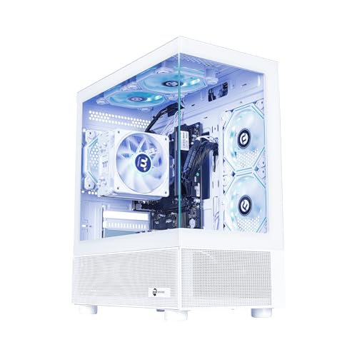 NINGMEI Soul Gaming PC Desktop,AMD Ryzen 5 5600GT 6 core 3.6GHz(up to 4.6GHz),AMD Radeon Vega 7 Graphics,16GB DDR4 RAM 3200MHz,1TB NVME SSD,550W PSU, Windows 11 Home 64-bit,White