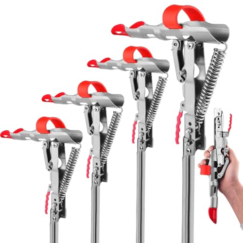 LBW Automatic Spring Fishing Rod Holder for Ground Bank Fishing Pole Holder Hook Setter Adjustable High Sensitivity Stainless Steel Spring Loaded Rod Holder for Fishing 4 Pack