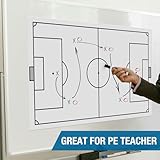 HOMiDEK 2 Piece Large Magnetic Backing Dry Erase Coaching Sheet for Whiteboard, Basketball, Soccer, Football, Hockey Tactics White Board for Coaches and Teachers, Teaching Aid Tools for Classrooms