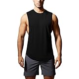 GYM REVOLUTION Men's 5 Pack Workout Sleeveless Shirts Muscle Gym Tank Tops Black White Red Blue Green XL