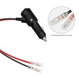 GELRHONR 12 volt Replacement Cigarette Lighter Male Plug with Leads & LED Light,16AWG 12V Cigarette Lighter Extension Cable with Switch Button and 15A Fuse Heavy Duty Cord (1M/3.3Ft)