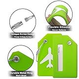 Luggage Tags for Suitcases, Quickly Spot 8Pcs Luggage Identifier Tags, Travel Essentials Accessories Name Tags for Backpacks, Suitcases, Bags, Baggage, Cruise - Flexible Silicone (Green)