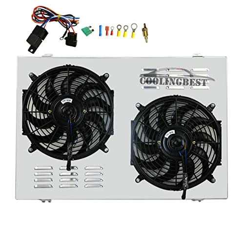 COOLINGBEST Aluminum Radiator Shroud Fan for 1973-1991 Chevy C10 C20 C30 K10 K20 K30 Pickup Blazer GMC