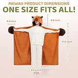 Mewaii Ultimate Softness Capybara Wearable Blanket Hoodie – Expertly Designed for American Body,Full Coverage with Easy Movement,Oversized Warm and Cozy Flannel Blanket,Capybara Gift for Adult