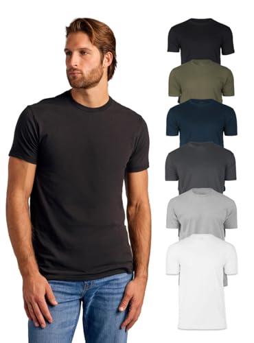 True Classic Mens T-Shirts - Short Sleeve Crew Neck Plain Novelty T Shirt for Men, Pack of 6, Variety, XL
