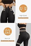 MOOSLOVER Women Corset High Waisted Leggings with Pockets Tummy Control Body Shaper Yoga Pants(M,Black)