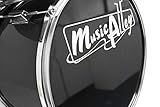 Music Alley 3 Piece Kids Drum Set with Throne, Cymbal, Pedal & Drumsticks, Metallic Black, (DBJK02-BK)