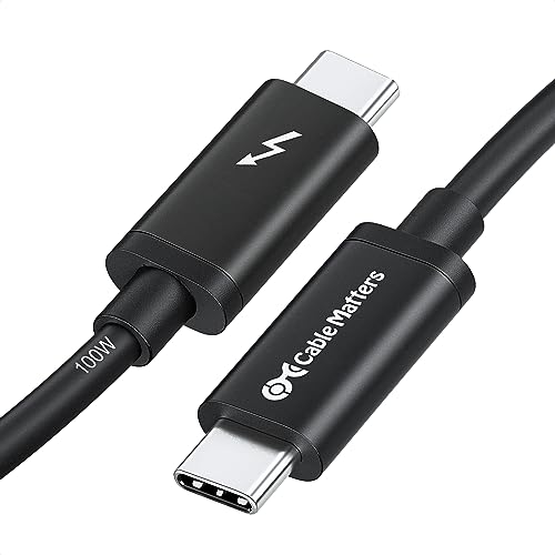 Cable Matters [Intel Certified] 20Gbps Thunderbolt 3 Cable 6.6 Feet (USB C Thunderbolt Cable) in Black Supporting 100W Charging