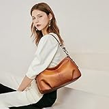 S-ZONE Womens Hobo Genuine Leather Shoulder Bag Top-handle Handbag Ladies Purses