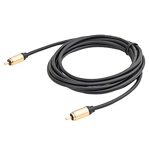 OLLGEN Upgraded Audio Video Cable,RCA Coaxial Cable with Male to Male 24K Gold Plated Plug,Video/Audio AV Extension Shielded Cord for Subwoofer Rear View Parking Camera (3m/10ft)