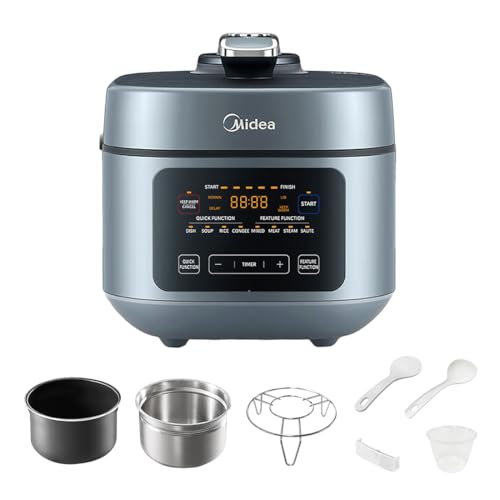 Midea 8-in-1 Electric Pressure Cooker with Dual Pots, Multi-Functional Programmable Slow Cooker, Rice Cooker, Steamer, Sauté Pan and More, 5 Quart