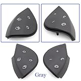 Goodithy 2PCS Steering Wheel Control Switch Buttons Covers, Multifunction Steering Wheel Buttons Kit Trim Replacement For Mercedes Benz W211 E350 E400 E500 E550 2118206110 (Gray)