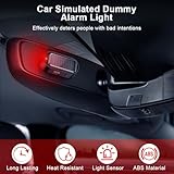 ELECTOP Car Solar Power Simulated Dummy Alarm, Anti-Theft LED Flashing Security Light Fake Car Alarm, Automotive Warning Interior Safety Light with USB Charging Port, Car Accessories(Red Light, 4PCS)