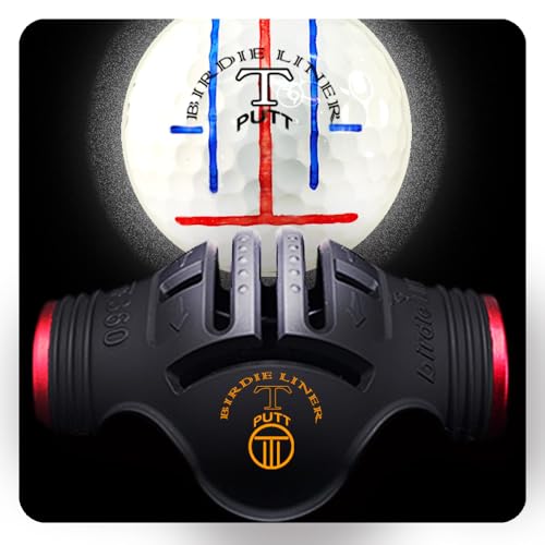 BIRDIE79 Birdie Liner T-putt Golf Ball Marker Alignment Tool - Triple-Line Golf Stencil with 3-Color Pens and Gift Box - Patent Pending