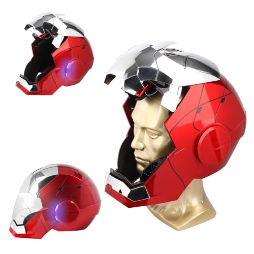 Iron-Man MK 5 Wearable Electronic Helmet with Voice & Remote Control, LED Eyes & Sound Effects - Perfect Superhero Cosplay, Movie Prop, and Collectible for Adults - Ideal Gift for Halloween，Christmas