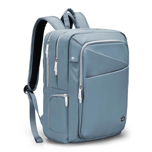 Swissdigital Design Women's Backpack for Work/Travel/Leisure with USB Charging Port, Water Bottle Holder, Separate Sunglass Pocket - Fits 15.6 inch Laptop,Blue | KATY ROSE