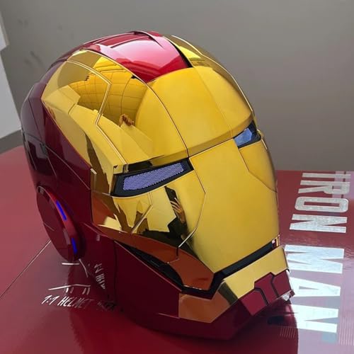 Iron-Man Helmet, 2025 New Iron-man Mask with Jarvis Voice & Remote&Touch Controlled Open/Close, (RED)