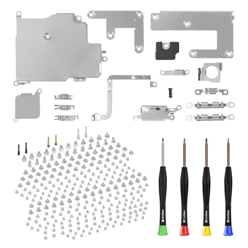 Inner Complete Screws Set and Full Internal Metal Bracket Kit Replacement for iPhone 12 Pro Max Plate Cover Bottom Small Screw Parts with Repair Tools Screwdriver for 12Promax