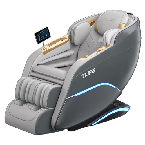 TLIFE Massage Chair Full Body, 160°Zero Gravity Recliner with Body Scan, 50" SL-Track Shiatsu Massage Chair, Fixed Point Massage, Foot Rollers, 12 Auto Modes, Deep Yoga Stretch, Heating, Grey