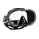 SCUBAPRO Solo Scuba Mask with Panoramic Single Lens for Recreational Diving, Black/White