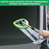 XINDELL Windshield Cleaner Tool - Portable Car Interior Window Cleaning Kit with Extendable Handle, 4 Microfiber Towel Pads, Auto Glass Wiper for Windshield, Trucks, SUVs, RVs, and Home Windows