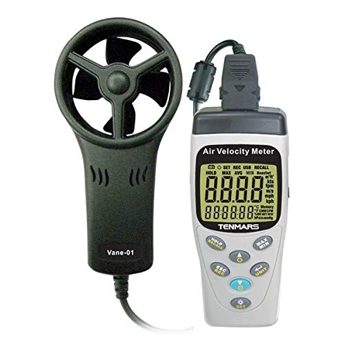 MeterTo Air Velocity Meter, Velocity, 99 Record, Flow, Temperature