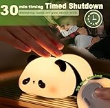 DREAMING MY DREAM Cute Panda Night Light, LED Squishy Novelty Animal Night Lamp, 3 Level Dimmable Nursery Nightlight for Breastfeeding Toddler Baby Kids Decor, Cool Gifts Kids (Panda Pangda)