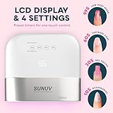 SUNUV SUN3 Professional UV Light for Gel Nails, 48W LED Nail Lamp for Gel Polish with 4-Timer and Sensor, 39 PCS LED Beads, UV Dryer for Salon Home Gift for Woman Mom Girl