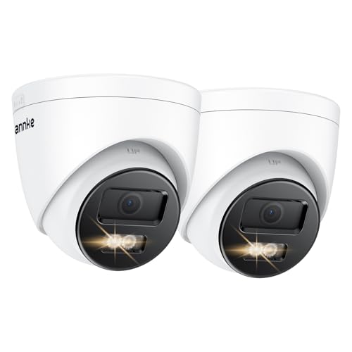 ANNKE C800 2Pack 4K Ultra HD PoE IP Security Camera AI Human Vehicle Detection, 8MP Outdoor Turret Camera with Audio Recording, 4.0mm Lens Wide Angle, Spotlight Color Night Vision, Up to 512GB SD Card