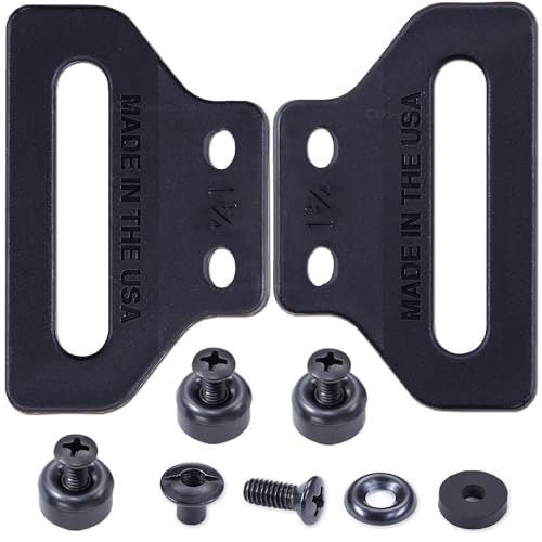 [1 Pair] HolsterSmith MM Wings - Holster Belt Loops - (Fits Belts up to 1.50 Inches) - (with Mounting Hardware) - Black - USA Made - Kydex & Leather Holster Making