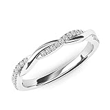 Sterling Silver 2.5mm Petite Twisted Vine Simulated Diamond Ring Wedding Band Matching Ring (6